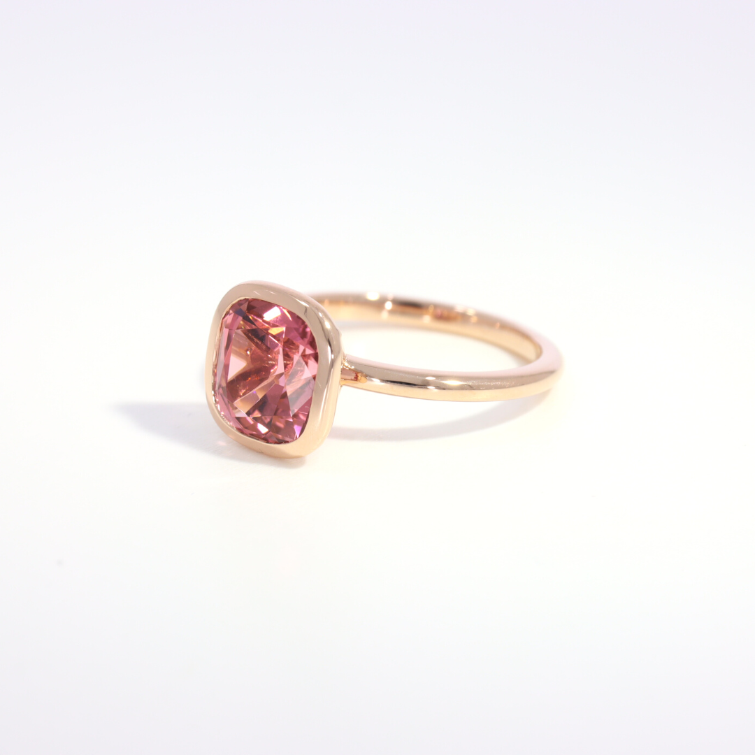 Ring Peony pink tourmaline