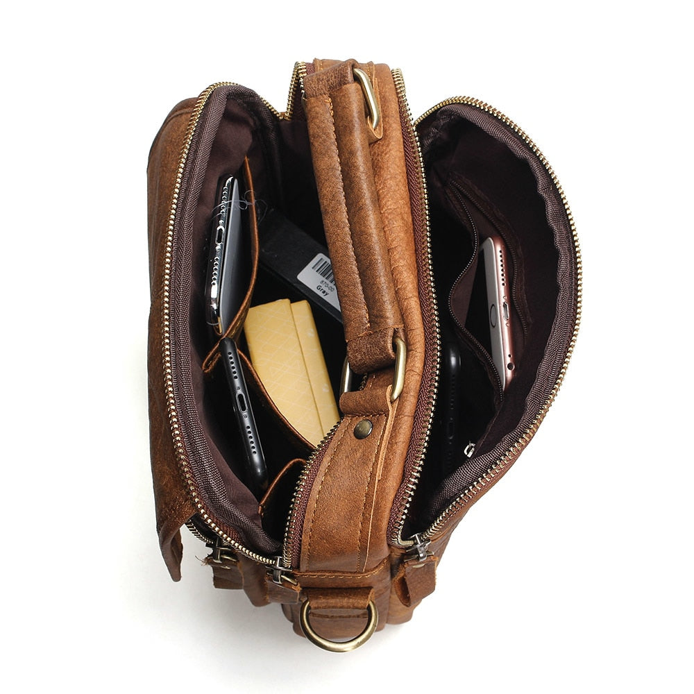 Genuine Leather Shoulder Bags - Dark